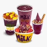 frutas e milkshake de acai